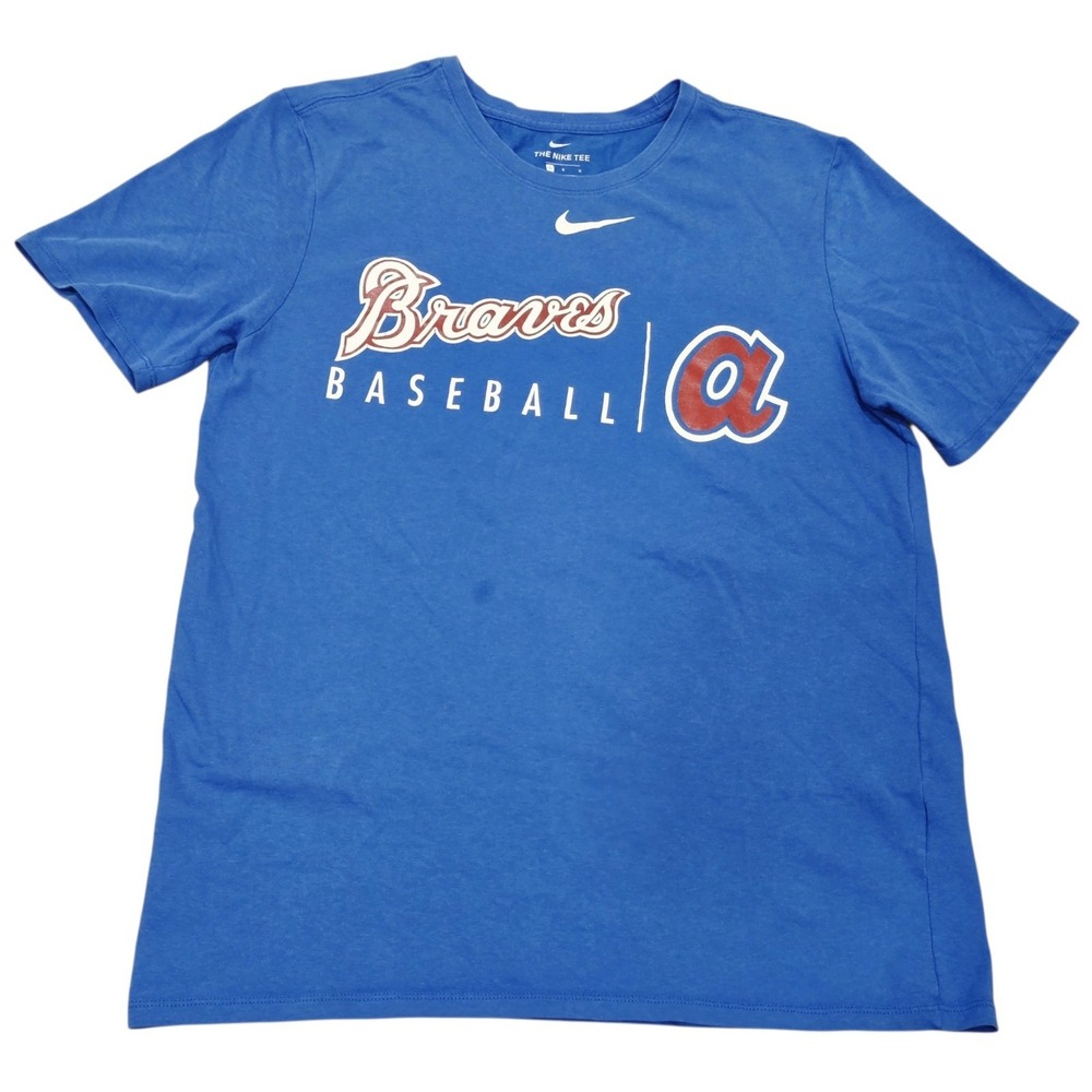 Nike Atlanta Braves Baseball T-Shirt Men's Large Blue MLB The Nike Tee